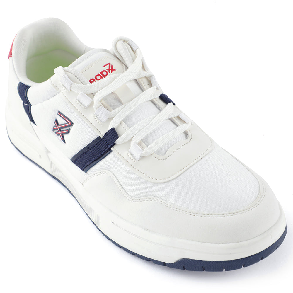 Leap7x White Sports Lacing Walking Shoes For Men NEXTER-3E 