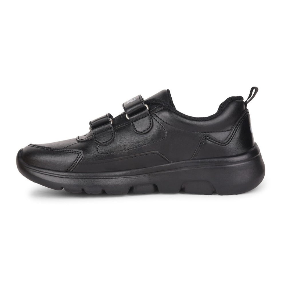 Leap7x Black Non Lacing Uniform School Shoes For Kids SCHLSTAR-V 