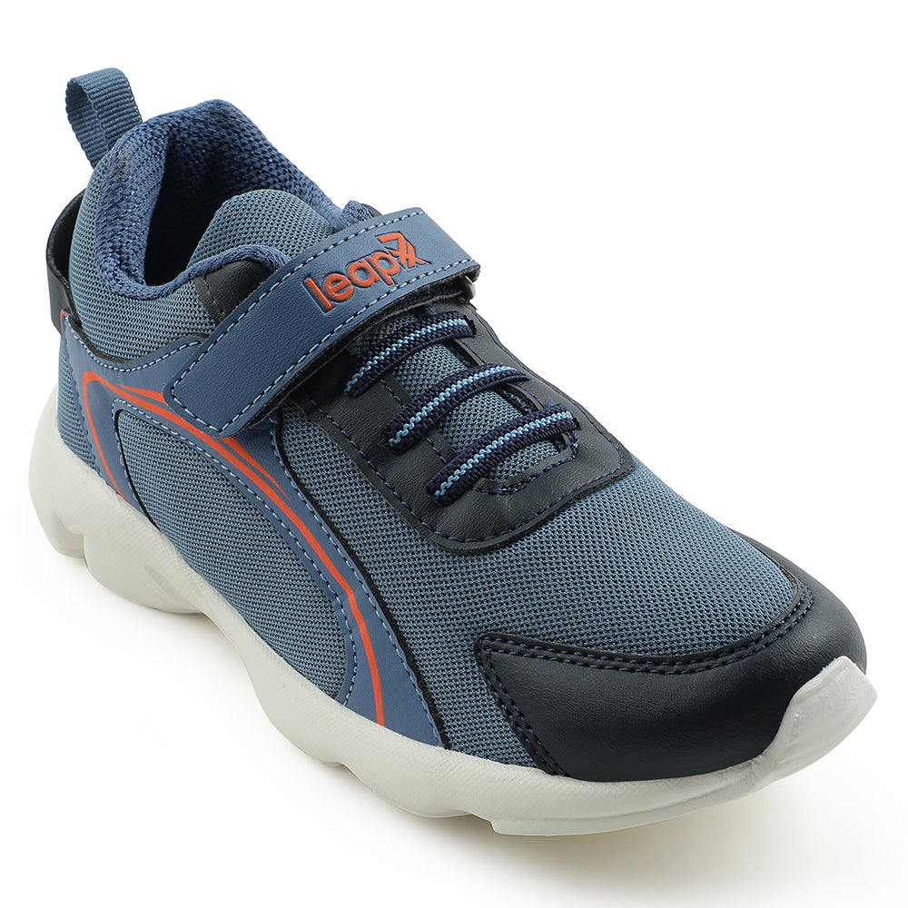 Leap7x Blue Non Lacing Sports Running Shoes For Kids KSN 670V 