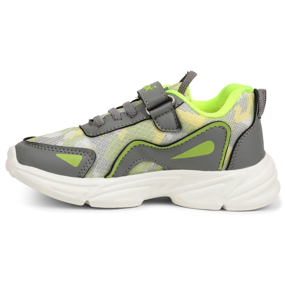 Leap7x Light Grey Non Lacing Sports Walking Shoes For Kids CLOUDY-1V 