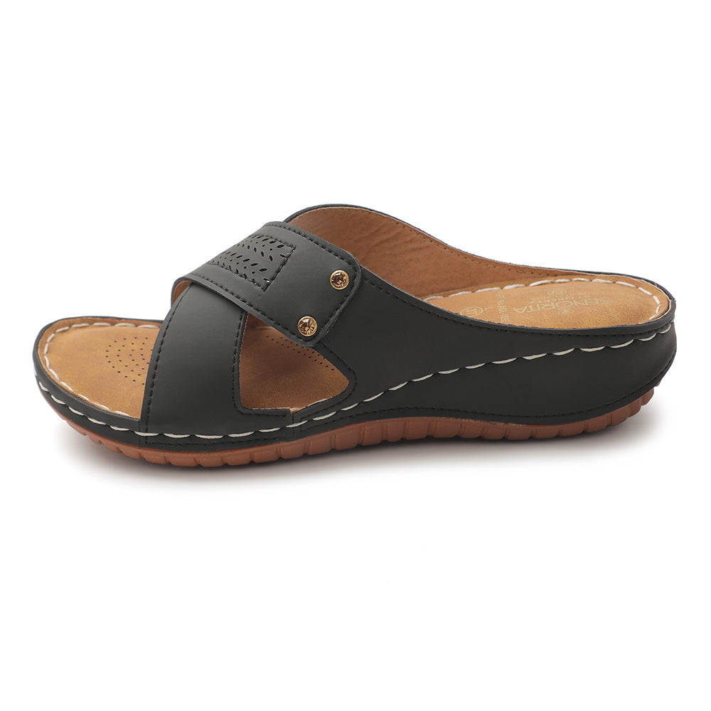 Senorita Black Casual Slipper For Women AGL-105E 