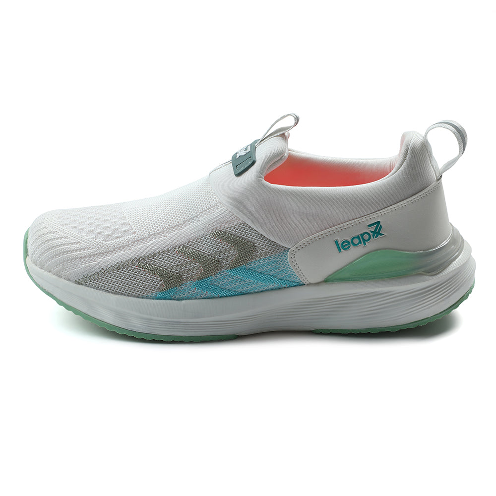 Leap7x White Non Lacing Sports Walking Shoes For Women AHANA 