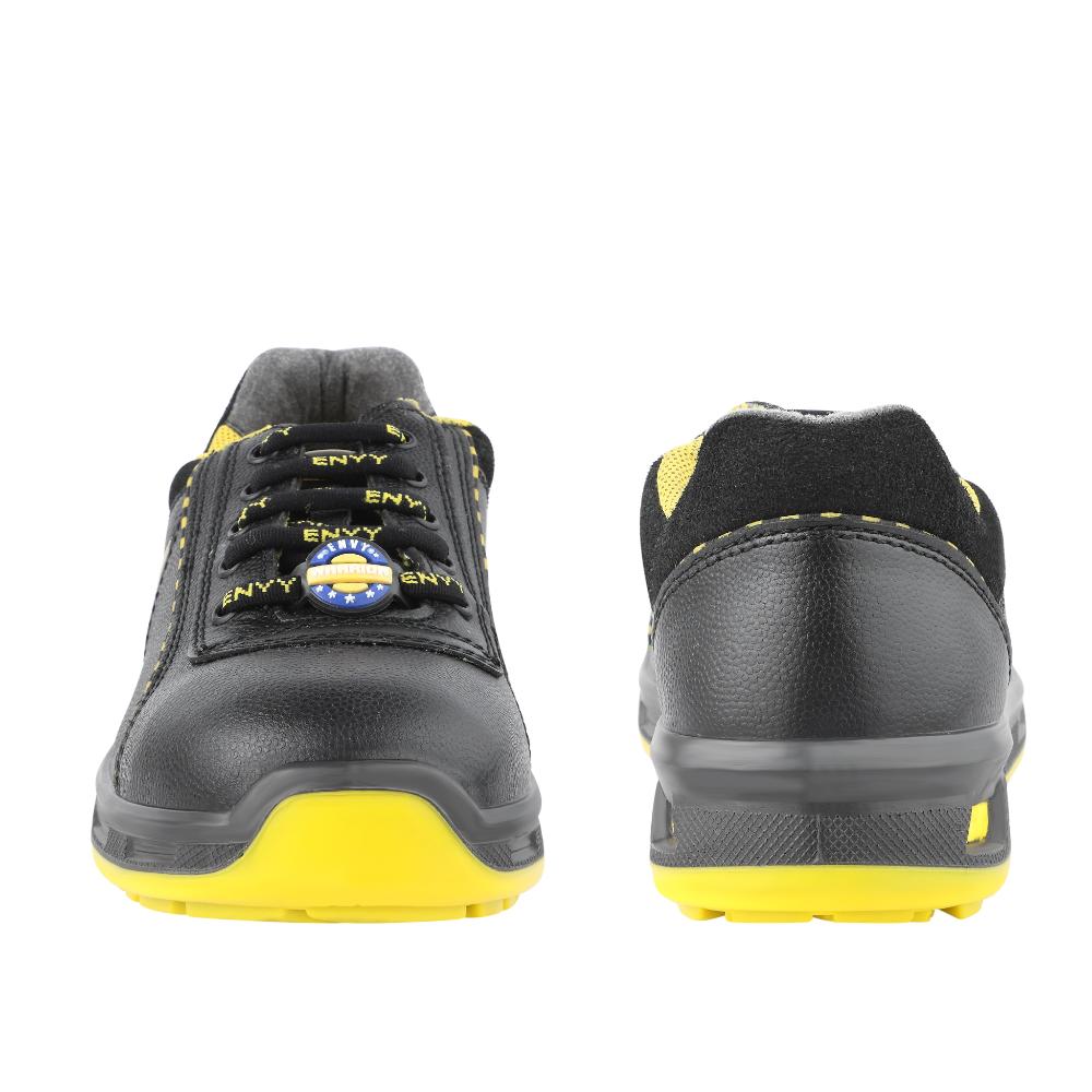 Warrior Steel Toe Black & Yellow Safety Shoes for Men Envy Earth Popcorn By Liberty