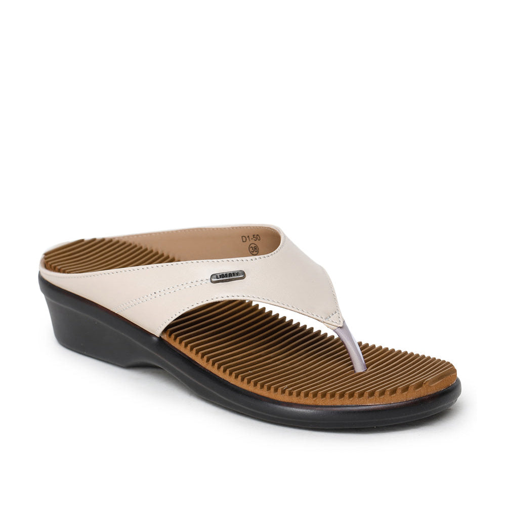 Senorita Casual (Beige) Slipper For Women D1-5 By Liberty