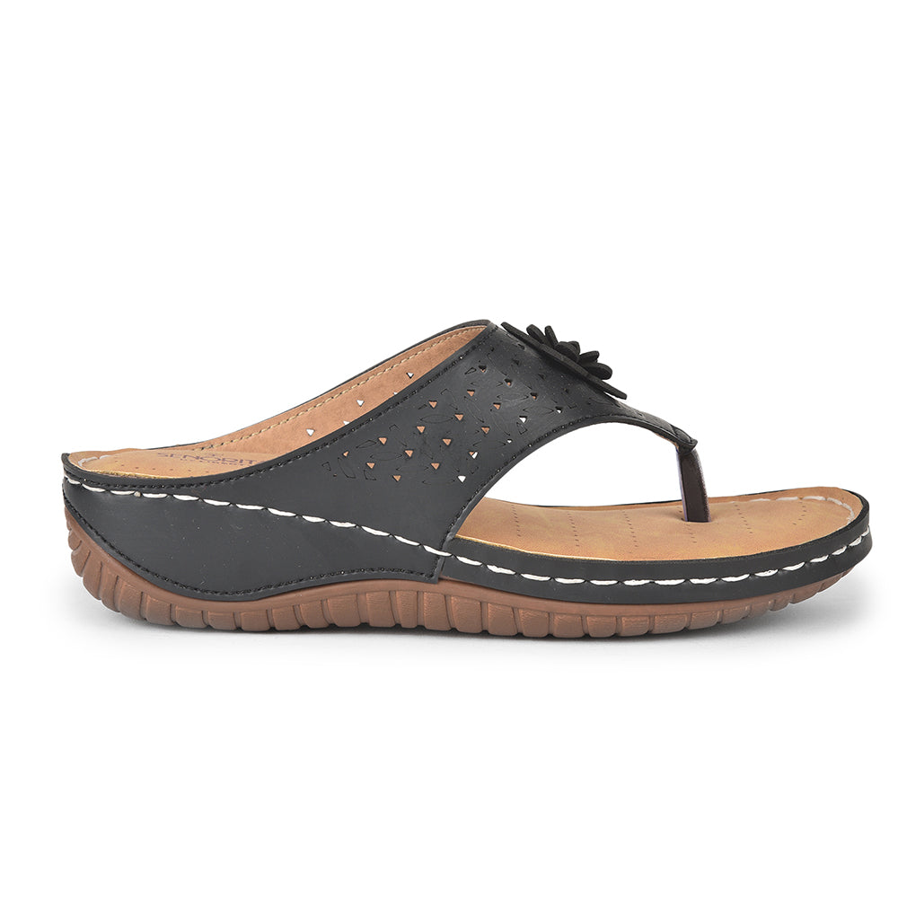 Senorita Casual (Black) Slipper For Women LAF-756 By Liberty