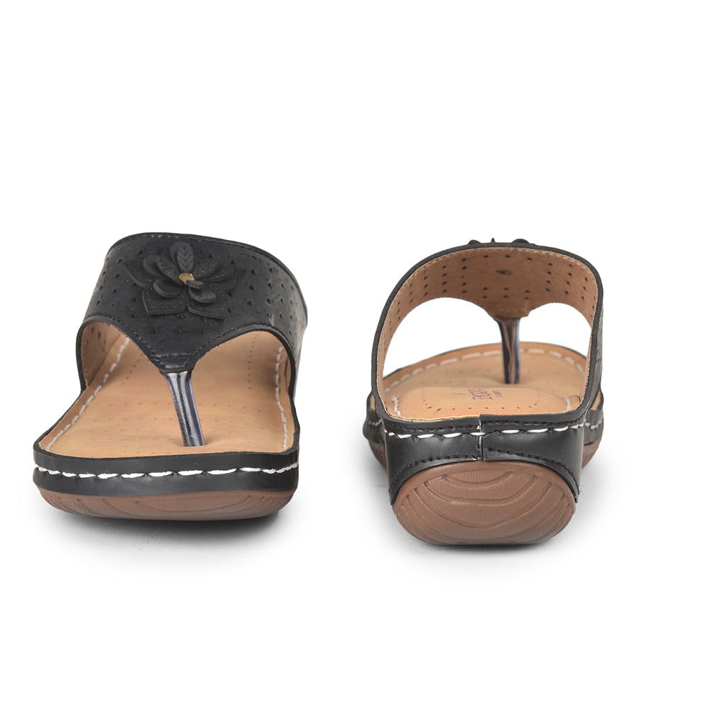 Senorita Casual (Black) Slipper For Women LAF-756 By Liberty