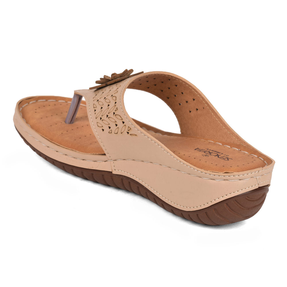 Senorita Fashion (Beige) Slippers For Women LAF-756 By Liberty