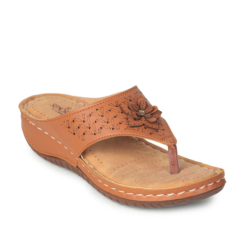 Senorita Fashion (Tan) Thong Sandals For Women LAF-756 By Liberty