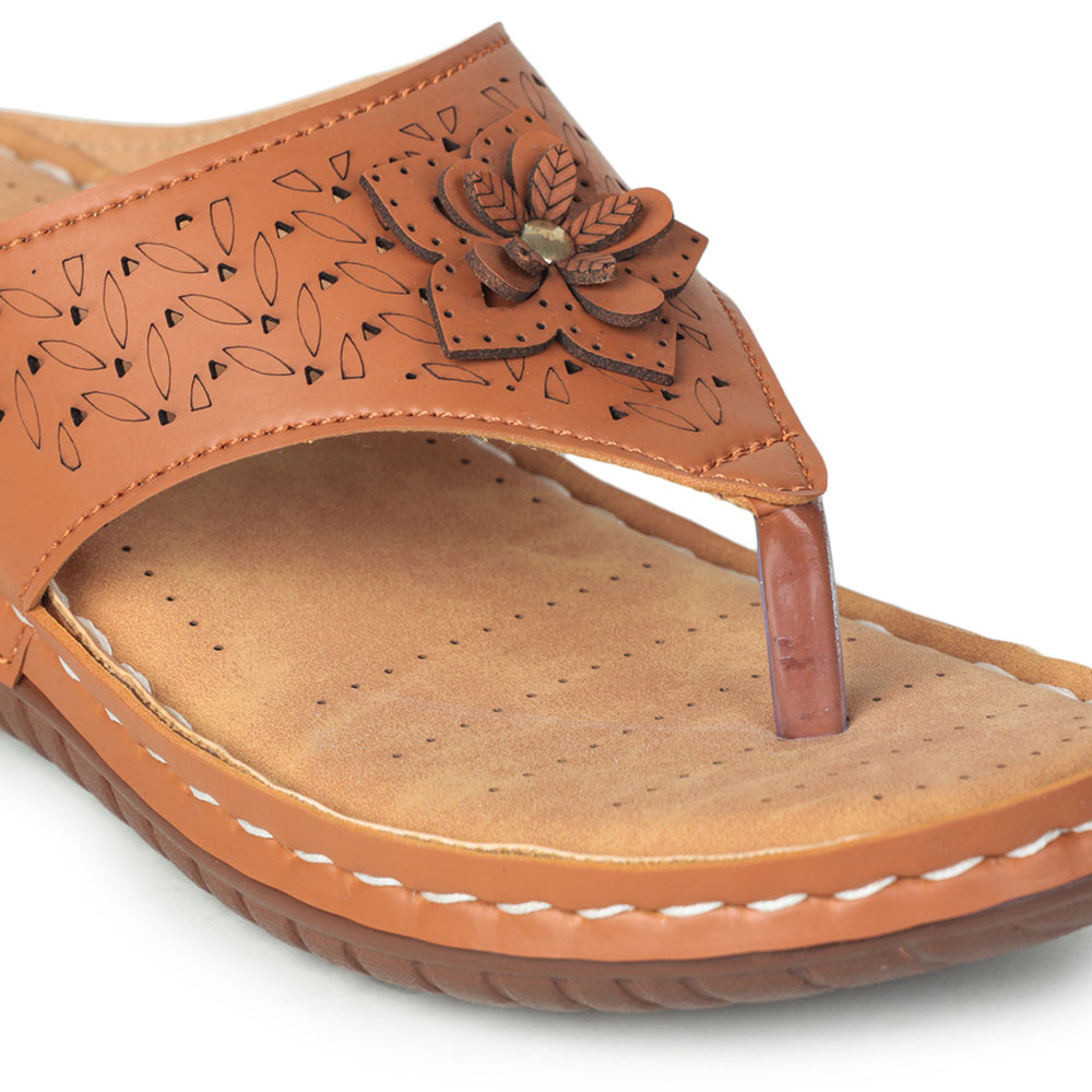 Senorita Fashion (Tan) Thong Sandals For Women LAF-756 By Liberty