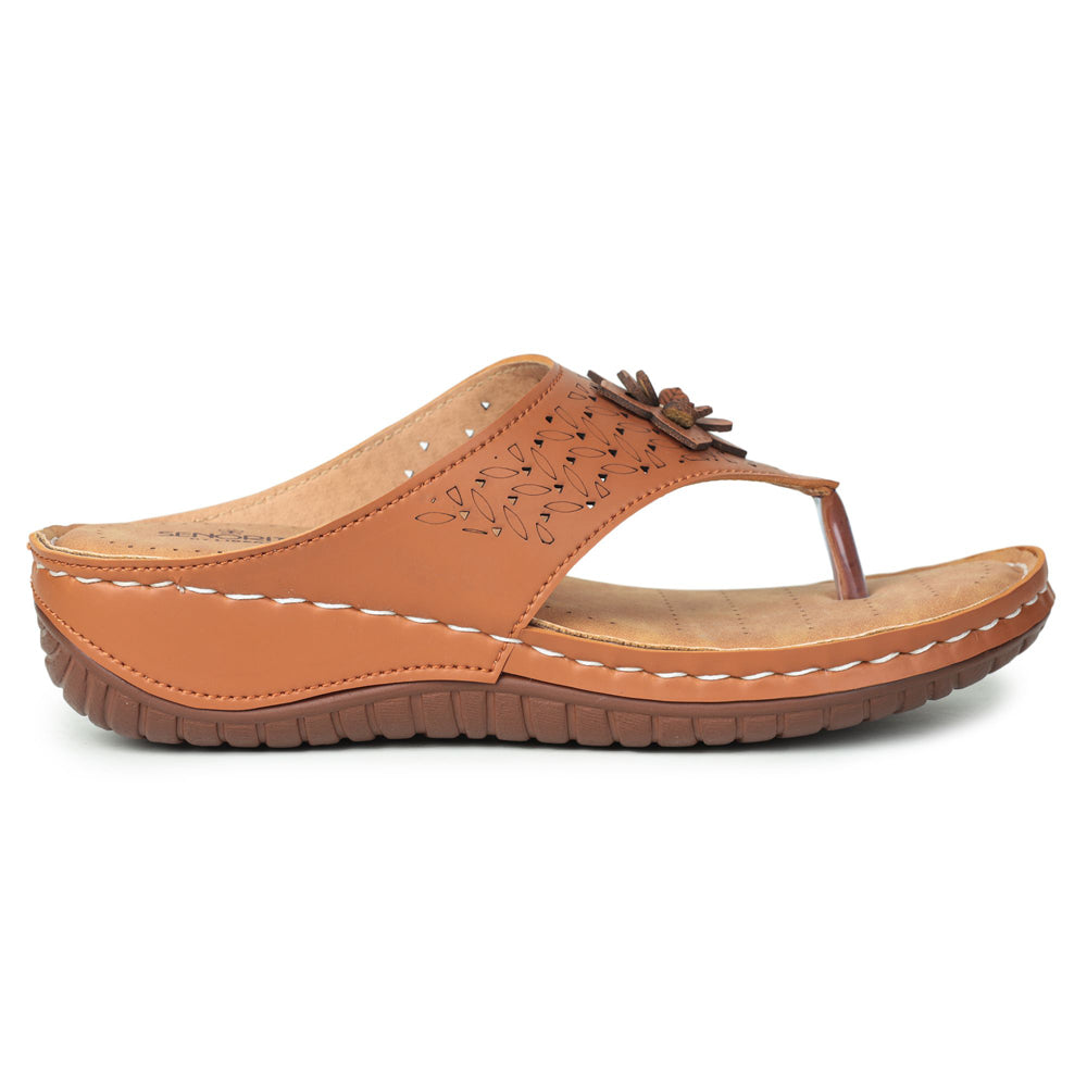 Senorita Fashion (Tan) Thong Sandals For Women LAF-756 By Liberty