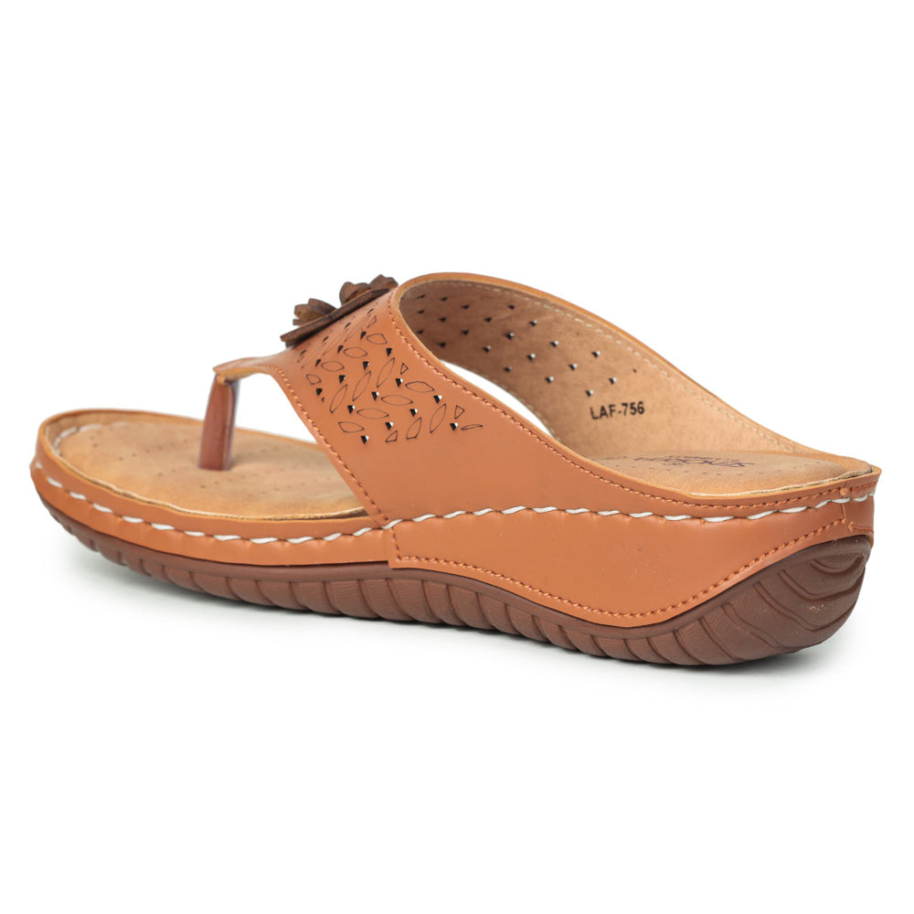 Senorita Fashion (Tan) Thong Sandals For Women LAF-756 By Liberty