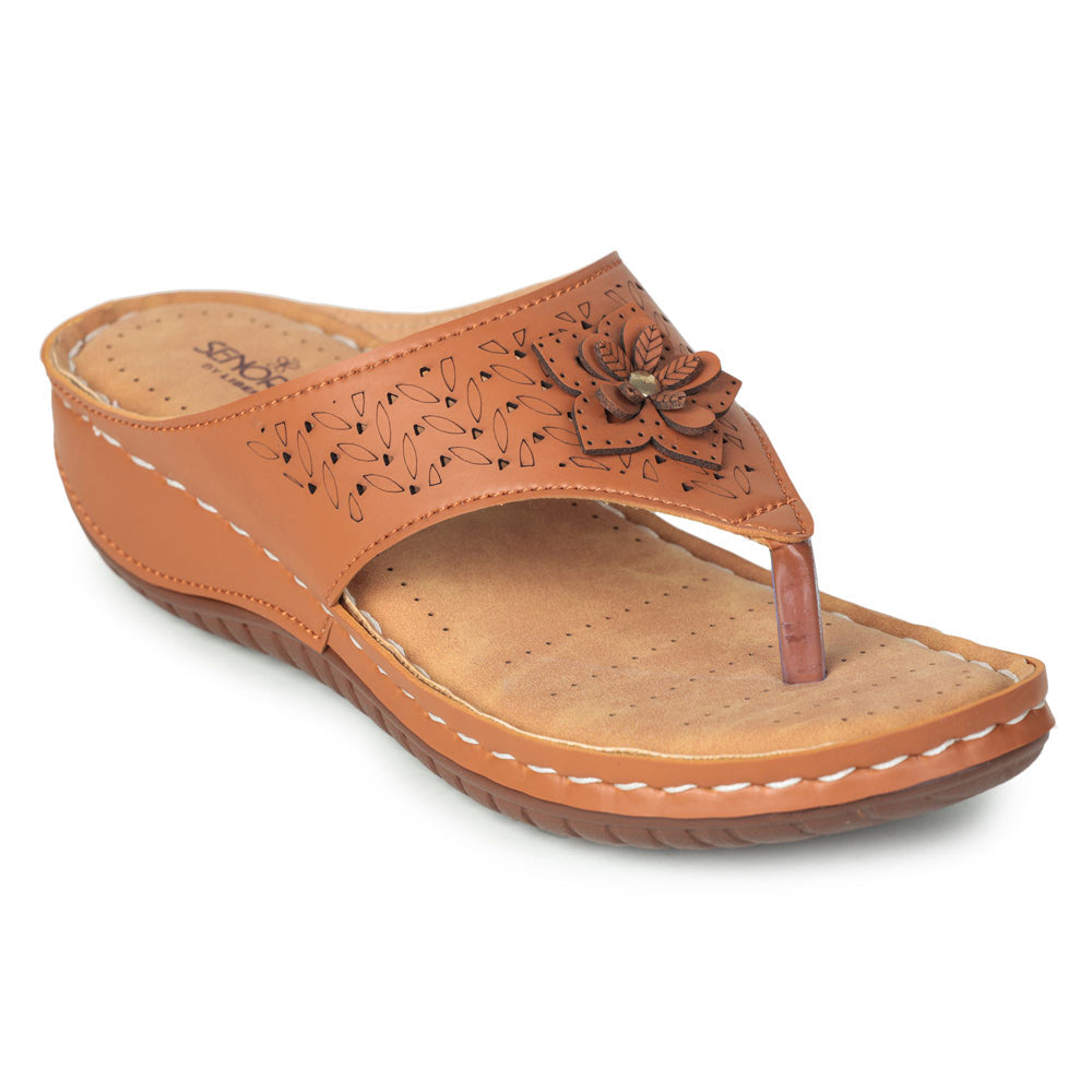 Senorita Fashion (Tan) Thong Sandals For Women LAF-756 By Liberty