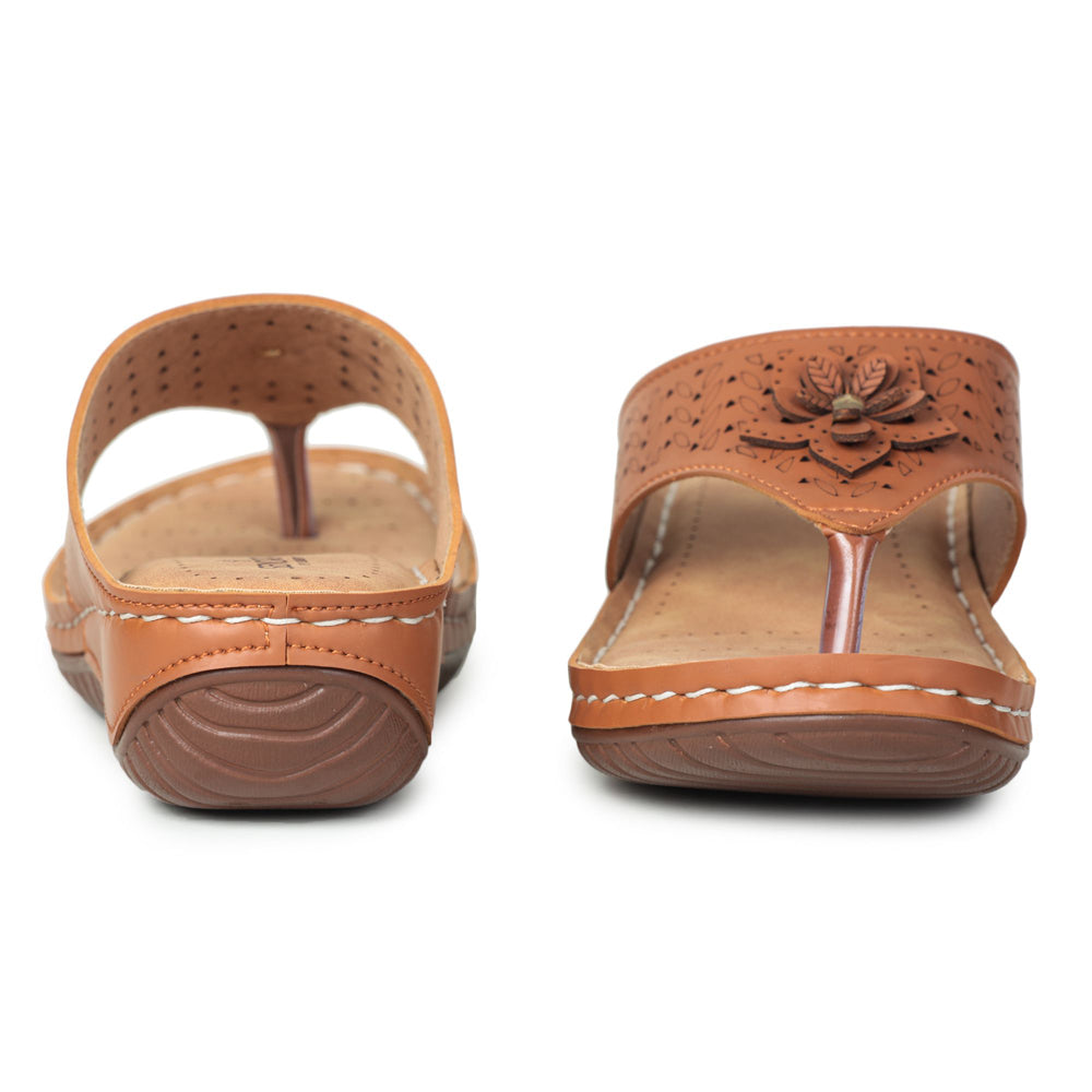 Senorita Fashion (Tan) Thong Sandals For Women LAF-756 By Liberty