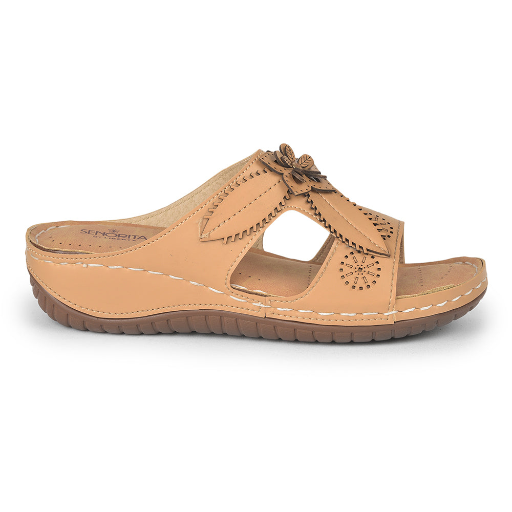 Senorita Casual (Beige) Slippers For Women LAF-755 By Liberty