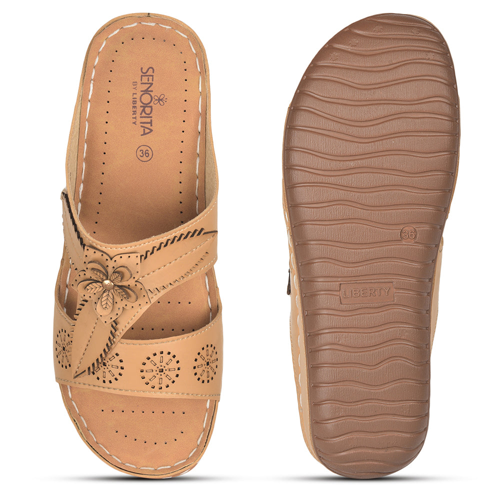 Senorita Casual (Beige) Slippers For Women LAF-755 By Liberty