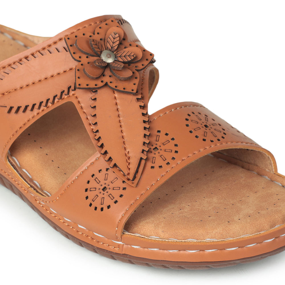 Senorita Fashion (Tan) Slippers For Women LAF-755 By Liberty