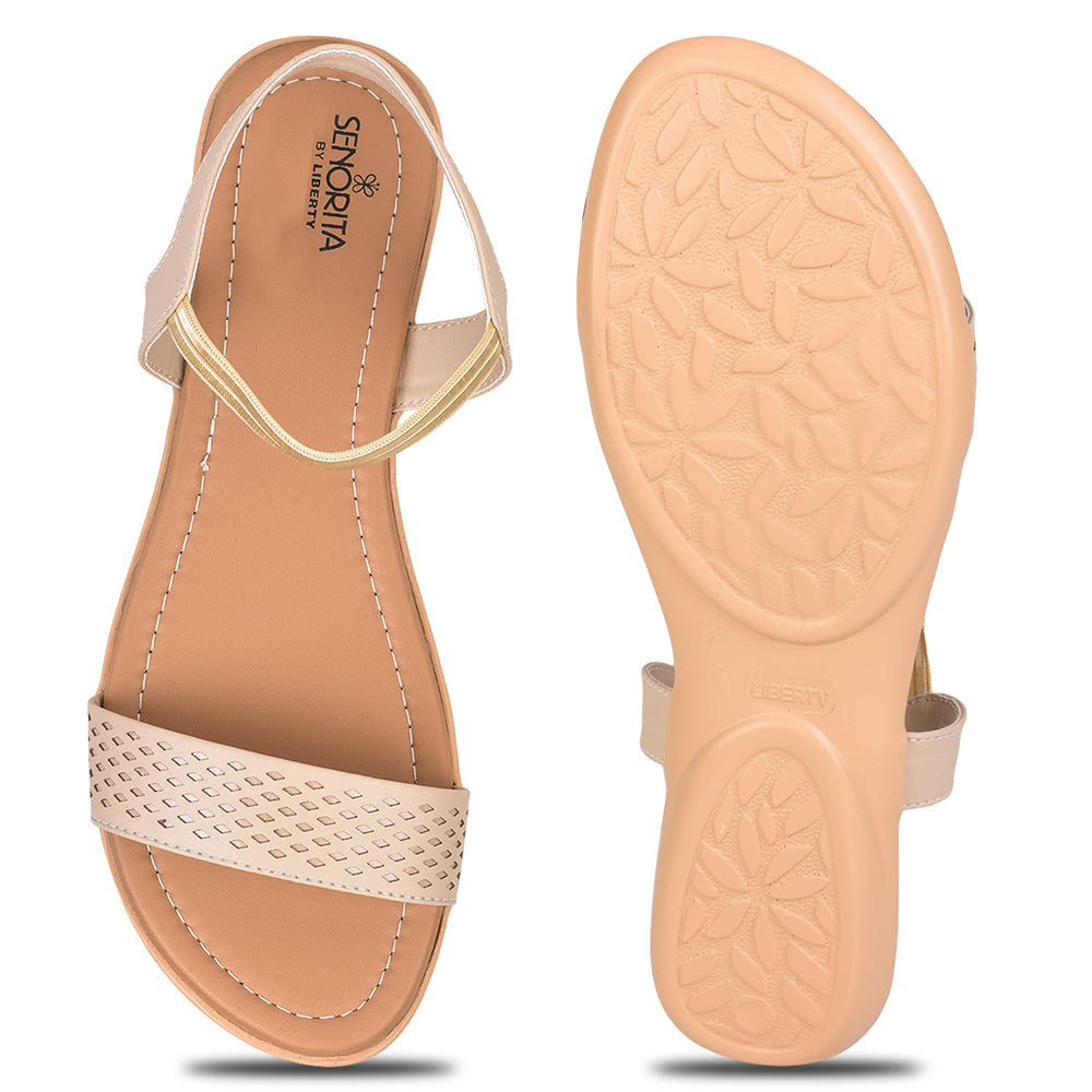 Senorita Casual (Cream) Sandals For Women MK-82 By Liberty