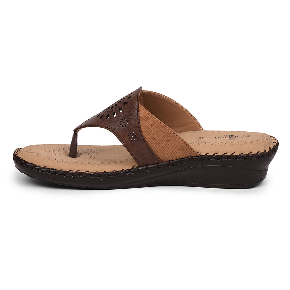 Senorita Comfort (Brown) Slippers For Women LAF-12 By Liberty