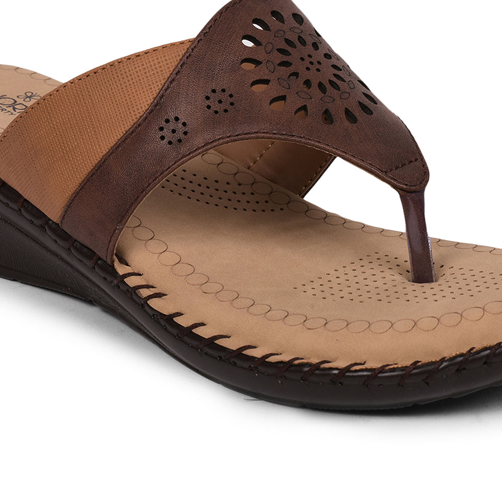 Senorita Comfort (Brown) Slippers For Women LAF-12 By Liberty