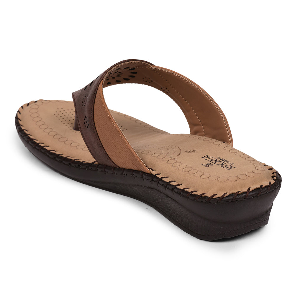 Senorita Comfort (Brown) Slippers For Women LAF-12 By Liberty