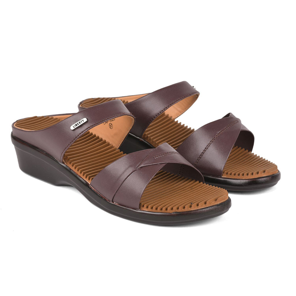 Senorita Casual (Brown) Slippers For Women LAF-125 By Liberty