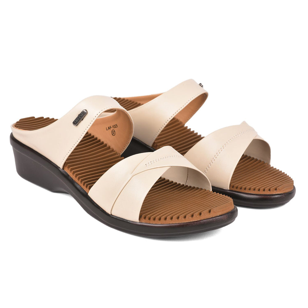 Senorita Casual (Cream) Slippers For Women LAF-125 By Liberty