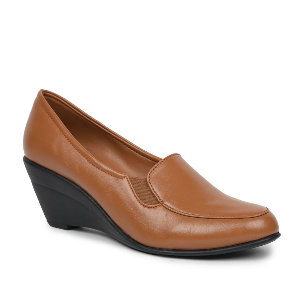 Senorita Formal (Tan) Ballerina Shoes For Ladies GIF-246 By Liberty