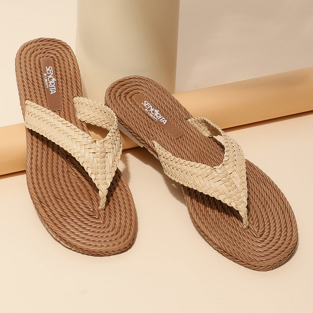 Senorita Casual (Beige) Slipper For Women LSM-135 By Liberty