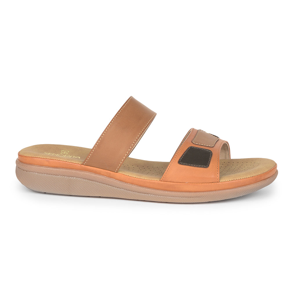 Senorita Casual (Tan) Slippers For Women M17-12 By Liberty