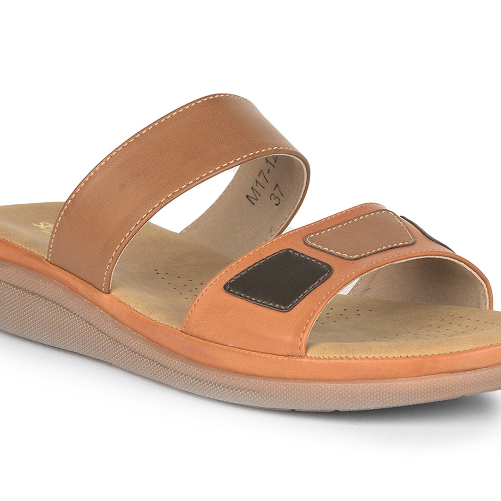 Senorita Casual (Tan) Slippers For Women M17-12 By Liberty