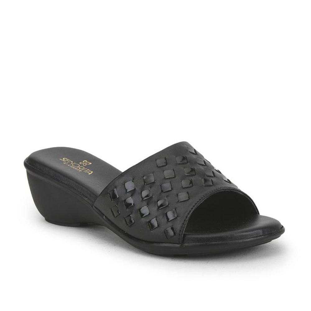 Senorita Ethnic Sandal For Ladies (Black) MDL-81 By Liberty