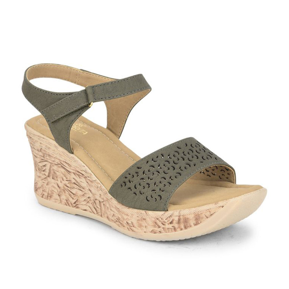 Senorita Casual Sandal For Ladies (Olgreen) DZL-867 By Liberty