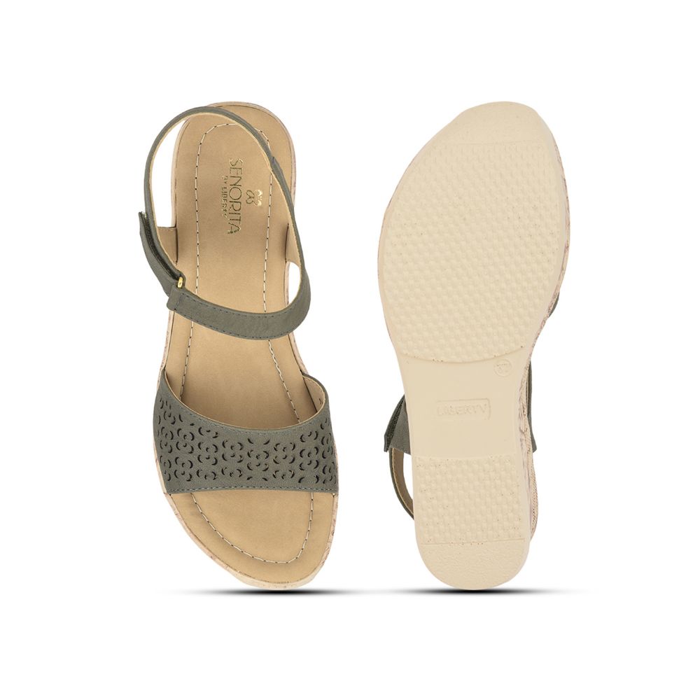 Senorita Casual Sandal For Ladies (Olgreen) DZL-867 By Liberty