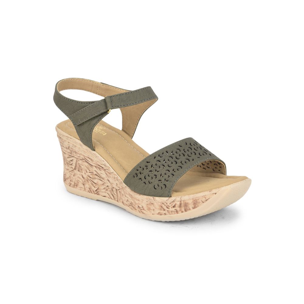 Senorita Casual Sandal For Ladies (Olgreen) DZL-867 By Liberty