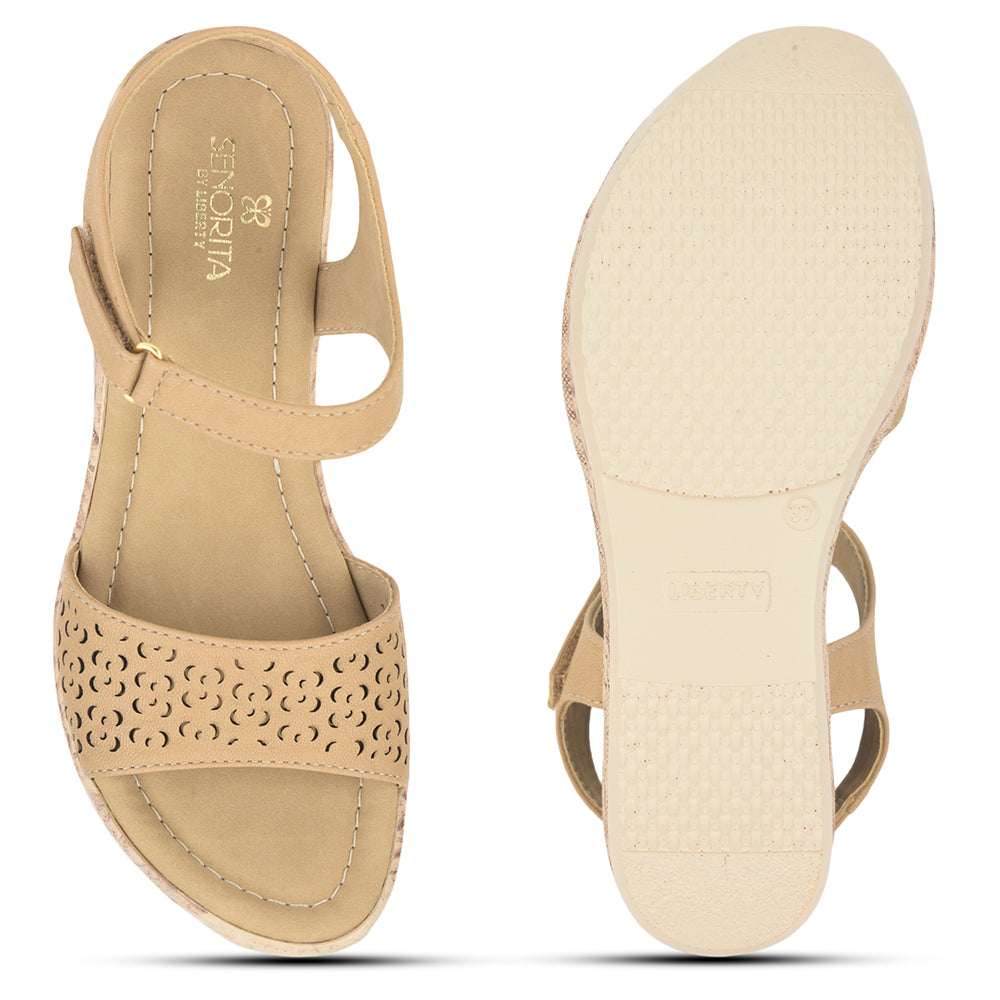 Senorita Casual Sandal For Ladies (Beige) DZL-867 By Liberty