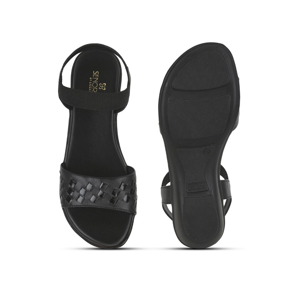 Senorita Ethnic Sandal For Ladies (Black) MDL-8 By Liberty