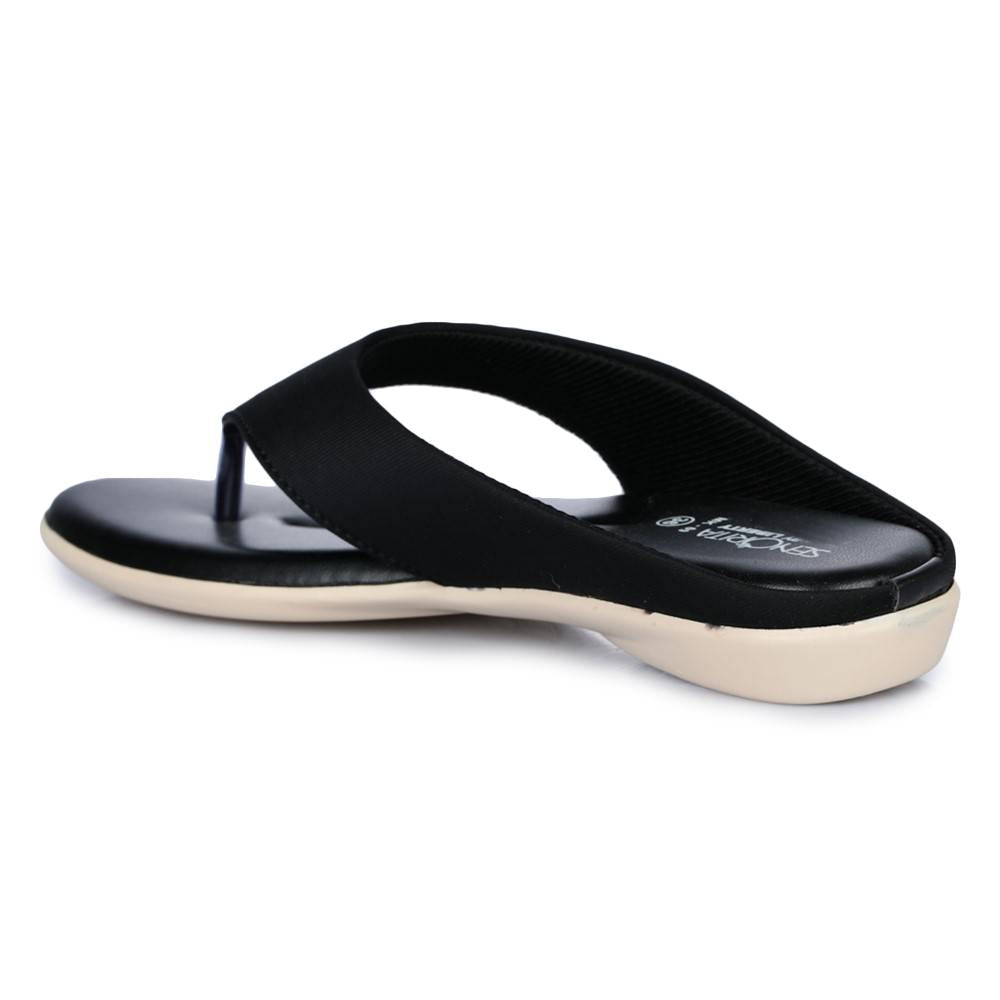 Senorita Casual (Black) Slippers For Women MK-9 By Liberty