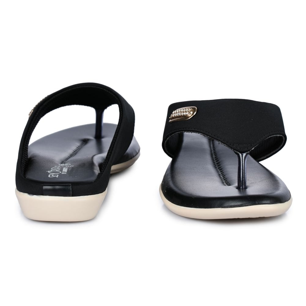 Senorita Casual (Black) Slippers For Women MK-9 By Liberty