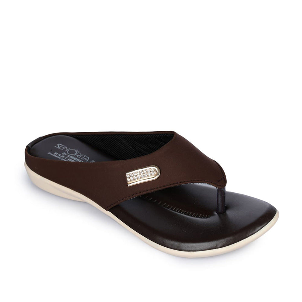 Senorita Casual (Brown) Slippers For Women MK-9 By Liberty