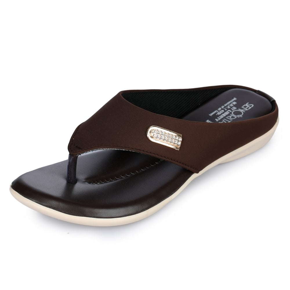 Senorita Casual (Brown) Slippers For Women MK-9 By Liberty