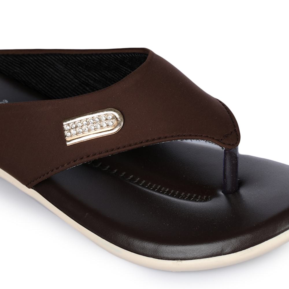 Senorita Casual (Brown) Slippers For Women MK-9 By Liberty