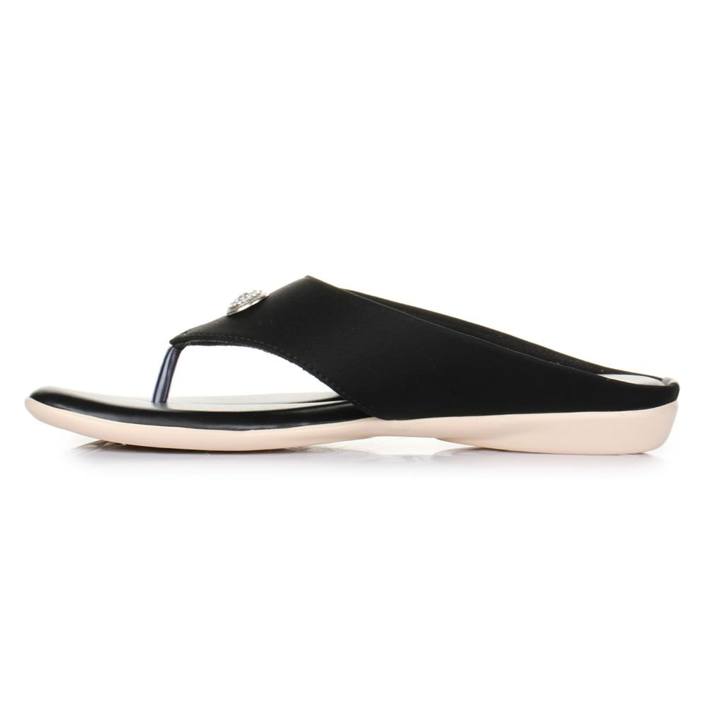 Senorita Casual (Black) Slippers For Women MK-8 By Liberty