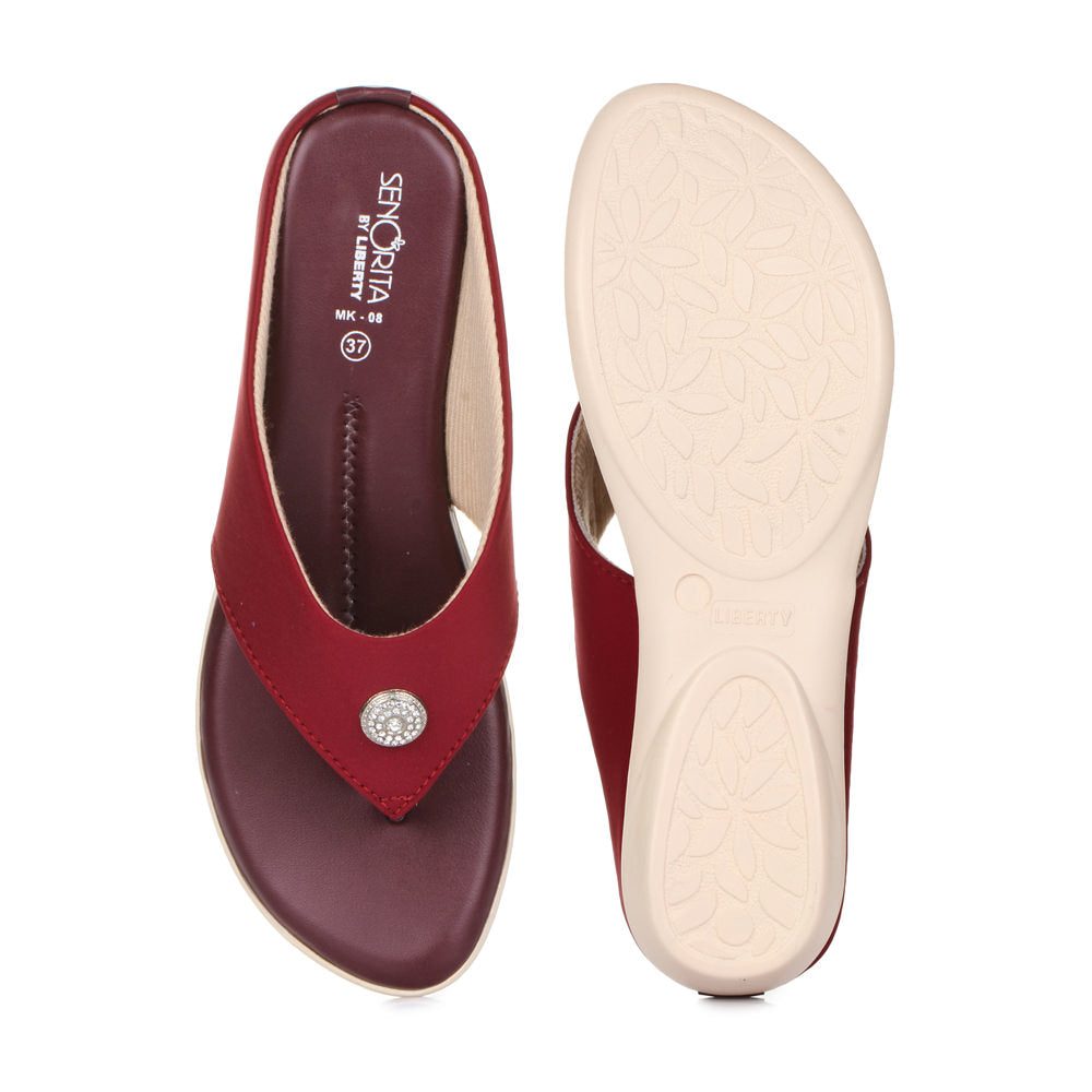 Senorita Casual (Cherry) Slippers For Women MK-8 By Liberty