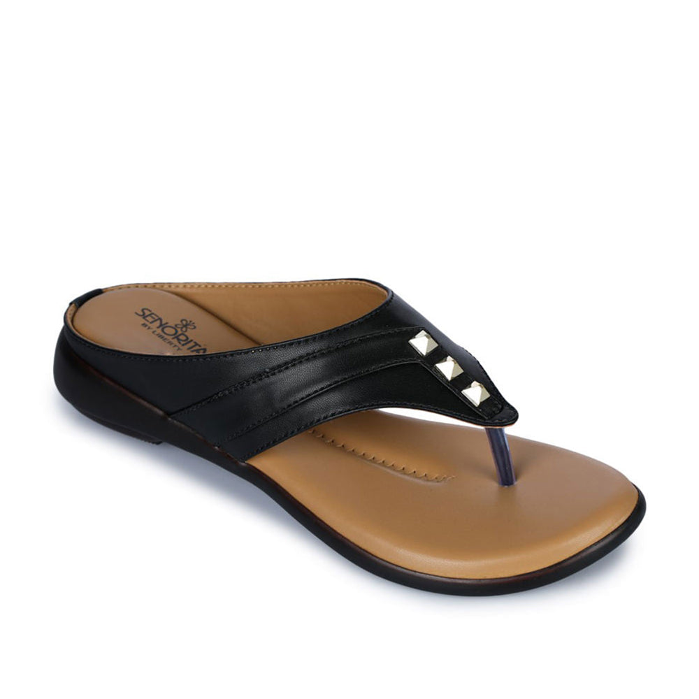 Senorita Casual (Black) Slipper For Women LAF-95 By Liberty