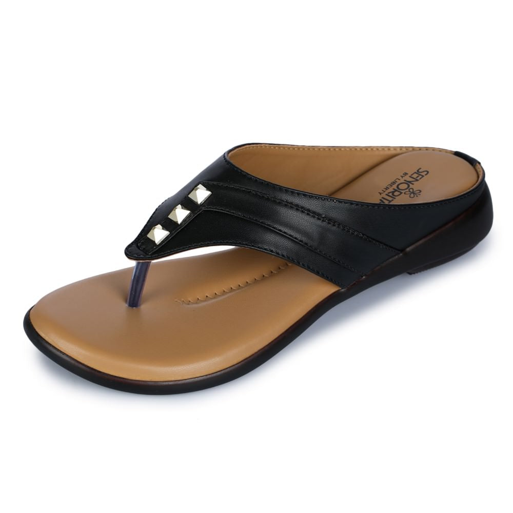 Senorita Casual (Black) Slipper For Women LAF-95 By Liberty