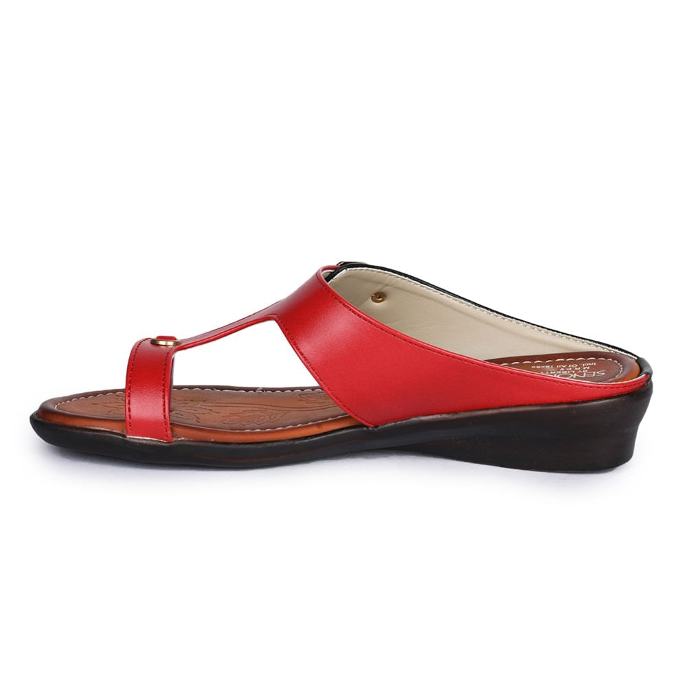 Senorita Ethnic (Red) Slippers For Women D1-6 By Liberty