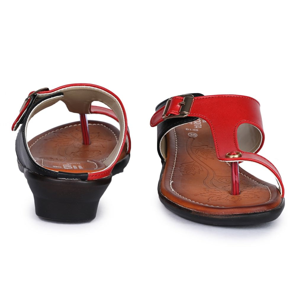 Senorita Ethnic (Red) Slippers For Women D1-6 By Liberty