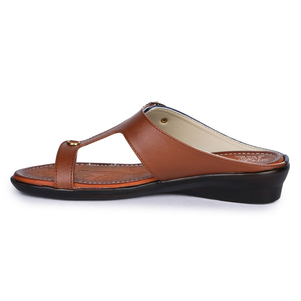 Senorita Ethnic (Tan) Slippers For Women D1-6 By Liberty