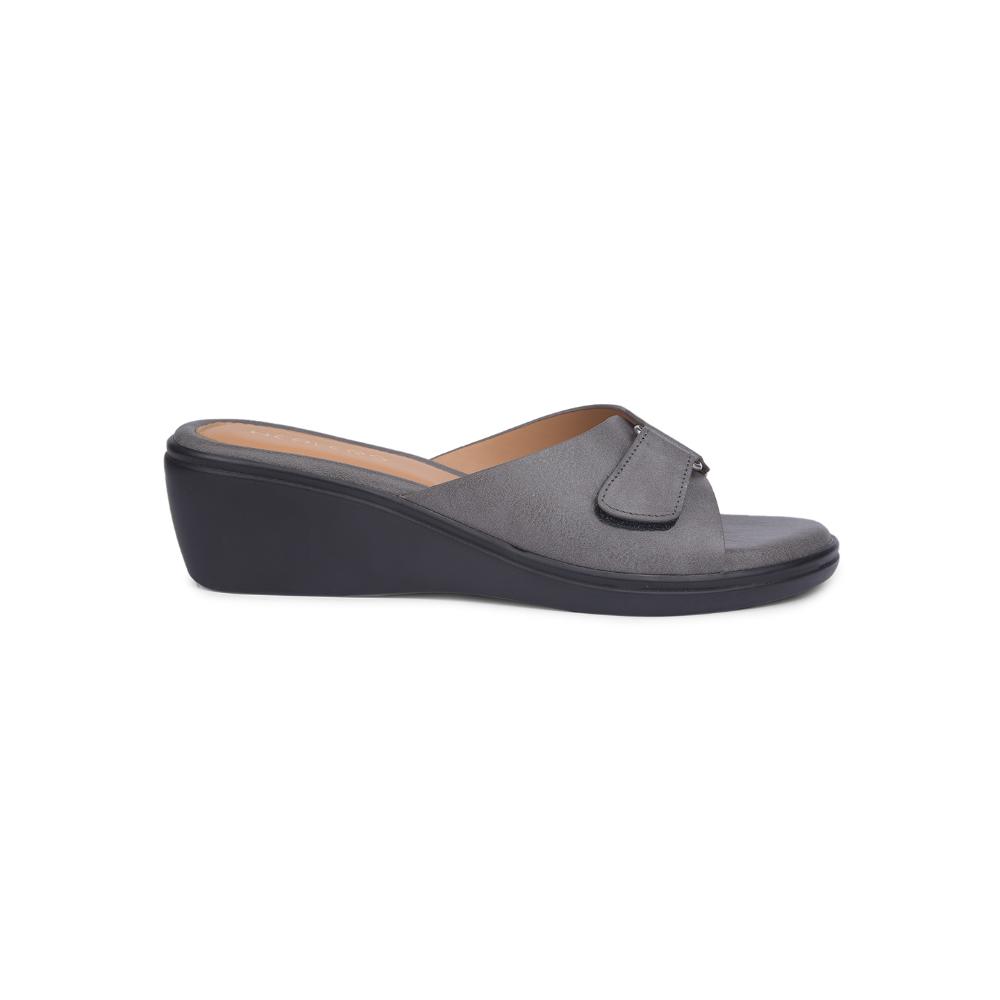 Healers By Liberty Women LDF-21 D. Grey  Wedges Casual Slippers