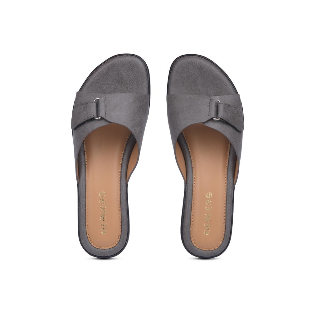 Healers By Liberty Women LDF-21 D. Grey  Wedges Casual Slippers